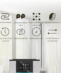 Icons for features of the Straight Up Automatic Desktop Espresso Maker With Smart Touch Interface for easy coffee brewing.