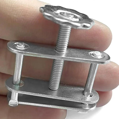 Close-up of adjustable swivel screw featuring Flow Control Pipe Clamps 4 Pack Water Stop Clips for Hoses and Lab Tubing.
