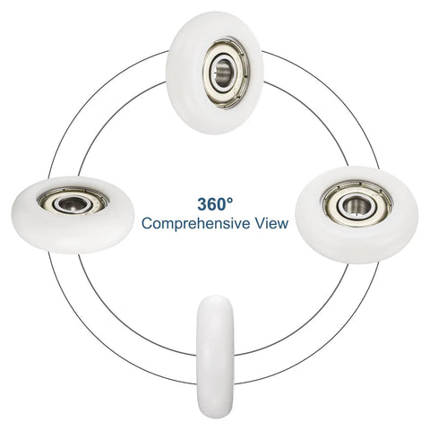 360° view of 10 Pack 626ZZ Ball Bearing Nylon Guide Pulley Roller Wheel 6x35x8mm Chrome Steel Shielded Bearings With Nylon Outer Ring