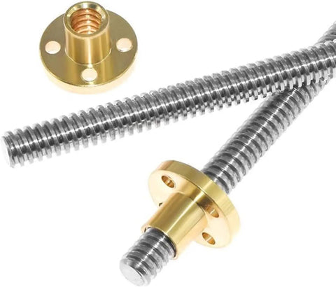 Heavy Duty T8 Lead Screw Kit With Brass Nuts For Smooth 3D Printing Builds Rock Solid Stainless Steel Design Plug And Play Stepper Motor Upgrade That Keeps Your RepRap Projects Running Smooth
