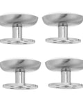 Four Pack Adjustable Stainless Steel Furniture Legs With Screws, Round Cabinet Feet For Bed, End Tables, Sofas, Dressers And More