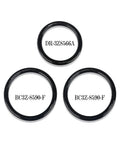 Pre-Greased O-Rings Gasket Seal Set For Engine, Radiator Hose And T-Pipe Coolant Leak Repair, Replacement Kit Compatible With Ford F-150 5.0L And Mustang DR3Z-8566-A And BC3Z-8590-F, DIY Friendly Plug-N-Play Install. Three O-rings shown.