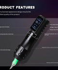 Close-up of Wireless Tattoo Pen Kit With 2000mAh Cordless Battery Pro Style Practice Set Including 20 Cartridges display