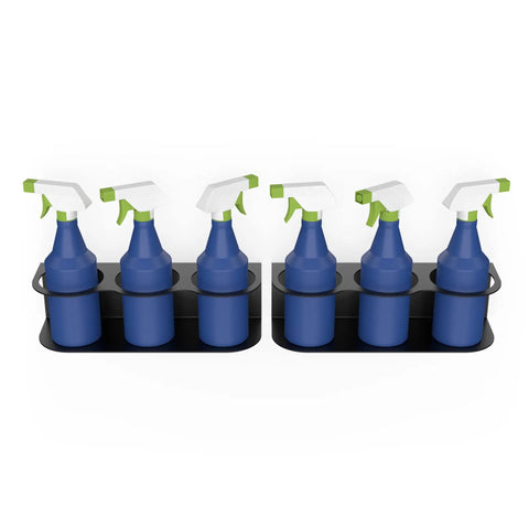 Must-Have All-Purpose Spray Bottle Holder Wall Mount Heavy Duty Powder Coated Steel Storage Rack For Garage And Home