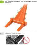48 Inch Wrecking Bar With Dual Tines, Heavy Duty Pallet Buster With Steel Handle For Fast Deck Removal, Nails, Drywall, Flooring, And Siding Demolition, Renovation And Construction Made Easy orange dual-tine steel handle shown
