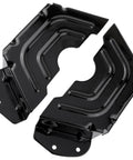 Heavy Duty 2 Spindle Pulley Guard Cover For 42 And 46 Inch Deck Mowers, Metal Shield Built To Last, black finish, angled view