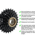 Image of 7 Speed Bike Freewheel 14 To 28 Teeth For Shimano And SRAM, corrosion resistant, black sprocket with metal hub.