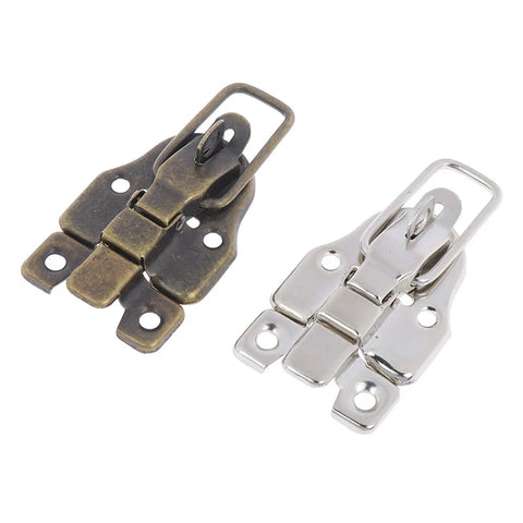 Two Pack Key Hasp Lock Set For Jewelry Boxes And Small Chests, Heavy Duty Iron Toggle Latch Buckle, Antique Metal Style
