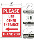 Other Entrance Sign With Left Arrow 8 By 12 Inch Metal Entrance Sign For Business Parking Lot Warehouse Home Outdoor Indoor Waterproof And UV Resistant Double Sided With Pre Drilled Holes, red sign