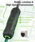 Beefy Outdoor Waterproof RJ45 Ethernet Coupler Cat7 Cat6a Cat6 IP68 Weatherproof Female Connector 10Gbps PoE Adapter