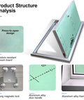Heavy Duty Hidden Magnetic Access Panel For Wall And Ceiling Tile Cover With Detachable Inspection Door, shown with moisture-resistant gypsum board.