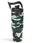 Camouflage 30Oz Tumbler With Handle Stainless Steel Insulated Travel Cup With Flip Straw Coffee On The Go For Men Veterans Hunters Outdoor Lovers