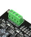 Close-up of Eight Channel I2C Relay Module for Arduino Raspberry Pi ESP32 and Home Assistant with SPDT contacts and connectors.