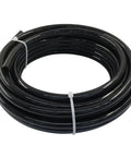 Coiled Three Eighths Inch Black PU Pneumatic Tubing Air Hose Lightweight Flexible Line For Water And Fluid Transfer And Air Compressors, 32.8 Feet Long, 10 Meters