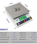 Front view of Pro Grade Industrial Counting Scale with 10 kg capacity and 0.1 gram precision, stainless steel pan, tare function visible.