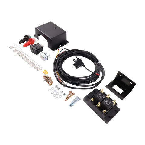 12V Electric Tarp Motor Switch Kit For Trucks With Solenoid, Rocker Switch, Bracket, Circuit Breaker, Wire Harness, Fasteners