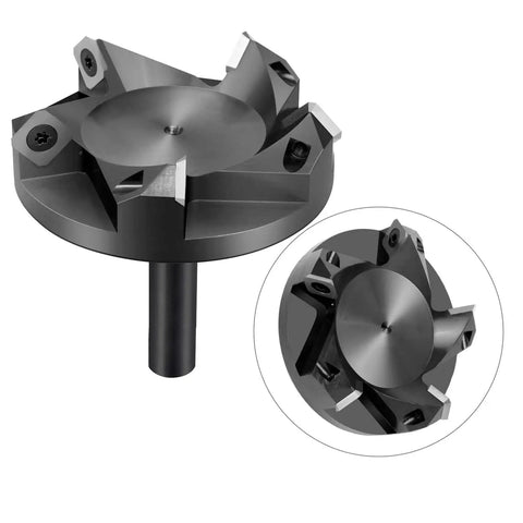 Spoilboard Surfacing Router Bit With Half Inch Shank Three And One Quarter Inch Cutting Diameter Five Wing Carbide Inserts