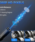 Waterproof IP67 Borescope Endoscope Camera with Light 4.3 Inch LCD 1080P HD Inspection showing lens construction
