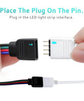Connecting 2 Pack 5M RGB LED Strip Extension Cable With 4 Pin Solderless Connector Kit