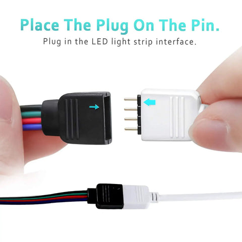 Connecting 2 Pack 5M RGB LED Strip Extension Cable With 4 Pin Solderless Connector Kit