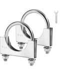 Heavy Duty 2.25 Inch U Bolt Exhaust Clamp Set For Your Ride Exhaust System Saddle Style Stainless Steel Muffler Clamps 2 Pack