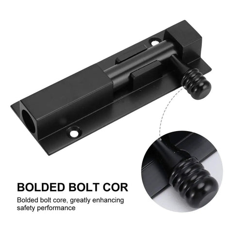 Heavy Duty Adjustable Sliding Latch Lock With Rust Proof Powder Coat Finish For Patio Gates And Yard Security Plus Tough As Nails Aluminum Build And Hella Secure Grip Perfect For Quick Weekend Repairs, black sliding latch close-up view