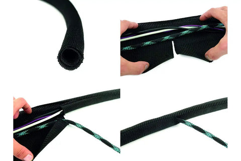 Self Closing Cable Sleeve For Flexible Cable Management In Your Desk Setup At Desks, PCs, TVs And More, heat fire UV resistant