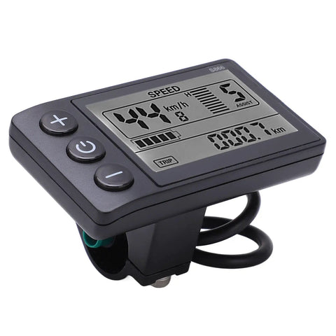 LCD Display For Electric Bikes S866 Ebike Panel 24V 36V 48V With Waterproof Plug on handlebar mount, speed metrics shown.