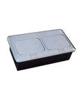 Pop Up Floor Outlet With 1 HDMI And 2 LAN Ports, 2 125V TR Receptacles, Stainless Steel, Duplex Cover, closed view