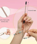 Bracelet Clasp Clamp Tool For Jewelry Making With Metal Shaft And One Hand Operation Extender And Fastening Device With Non Slip Tips Golden Finish For Crafting And Repair