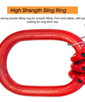 High strength sling ring for heavy duty lifting applications, featuring powder coating for durability and stability.