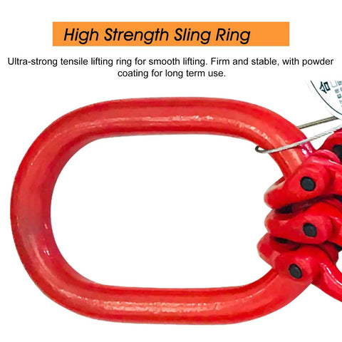 High strength sling ring for heavy duty lifting applications, featuring powder coating for durability and stability.