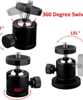 24Lb Magnetic Camera Mount With Rubber Coated Neodymium Magnet And Mini Ball Head 1/4-20 Male Thread for 360 Degree Swivel