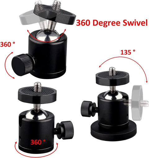 24Lb Magnetic Camera Mount With Rubber Coated Neodymium Magnet And Mini Ball Head 1/4-20 Male Thread for 360 Degree Swivel