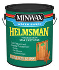 Clear Water Based Spar Urethane for Outdoor Wood Surfaces, Semi Gloss, 1 Gallon can with protective finish label.