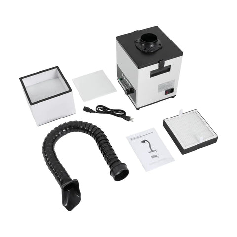Heavy Duty Pro Grade Solder Smoke Fume Extractor With 100W Power Three Stage Filtration HEPA And Activated Carbon Filter parts displayed