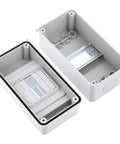 Three Way Circuit Breaker Box With DIN Rail IP65 Waterproof Electrical Distribution Box, open enclosure showing rugged ABS interior.