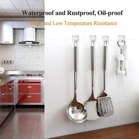 Adhesive Stainless Steel Wall Hooks 4 Pack Heavy Duty Waterproof Stick On Mount For Towels Coats Hats Robes Bags And More