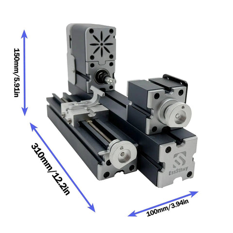 EssSthmy 36W Mini Metal Lathe With 20000 RPM for precision small parts engraving and shaping, compact metal construction.