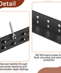 Detail of 1U Universal Rack Mount Rails with adjustable multi-screw fastening for stability in server racks.