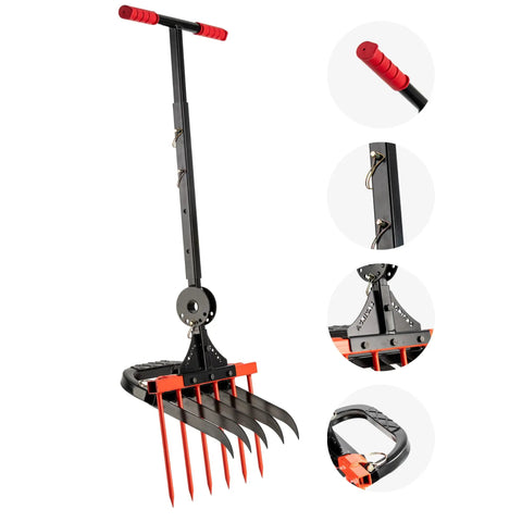 Broad Fork For Gardening Portable Ergonomic Garden Tool Cultivator Tiller With Eleven Sharp Tines Heavy Duty Pitchfork
