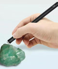 7 Piece Mohs Hardness Test Kit With 3 To 9 Scratch Tester Pens Portable Mineral Identification Kit In A Rugged Storage Box For Gem Jade Jewelry Testing And Quick Easy Rock And Mineral ID, hand using pen on jade