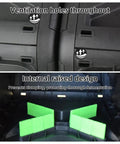 Interior view of 37 Gallon Dual Chamber Compost Tumbler With Sliding Doors For Outdoor Gardens Built Tough Rotating Bin With Metal Base For Kitchen And Yard Waste Weather Resistant And UV Protected, showing ventilation holes and internal raised design.