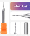SpeTool carbide upcut inlay router bit, 1/32 in cutting diameter, 1/4 in shank, CNC spiral end mill for wood engraving