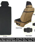 Waterproof Neoprene Car Seat Cover Sweatproof Non Slip Seat Protector Universal Fit For Front Bucket and Rear Bench Seats