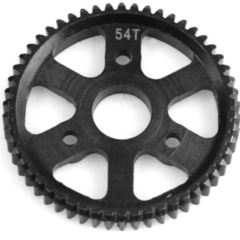 54T Hard Steel Spur Main Gear For One Tenth Scale RC Slash Stampede Rustler E Revo Jato Rally T Maxx Four By Four And Two Wheel Drive Upgraded CNC Machined Precision Gear Replacement