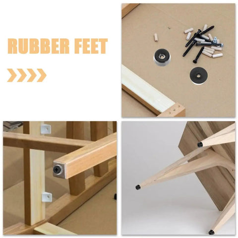 30 Pack Rubber Furniture Feet Pads For Chairs Tables Cutting Boards And More assembled on wooden furniture leg