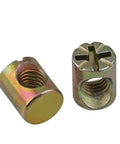 Rock Solid Barrel Nuts Cross Dowels For Furniture M6 M8 Slotted Metal Hardware For Beds And Chairs Secure Fixation Connector 2 pcs