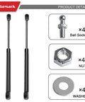 20 Inch Gas Strut Lift Support 40Lb For RV Camper Motorhome Boat Doors Hatches Cabinets Storage TV Mounts Toolbox Lids Beefed Up Heavy Duty Shock Spring Pair Ready To Install with ball socket, nuts, and washers