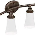 Oil Rubbed Bronze 4 Light Vanity Fixture With Frosted Glass Dual Mount For Bath Or Powder Room Lighting A Dope Sleek Versatile Addition